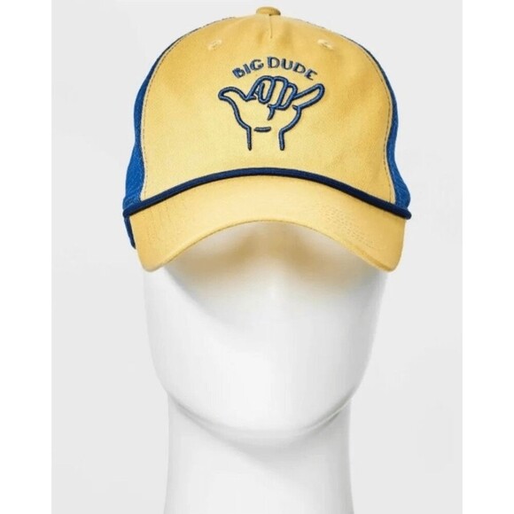 Men's 2pc Big Dude/Little Dude with Flat  Embroidery Hat, cap, Ligh yellow. New. - Picture 2 of 7